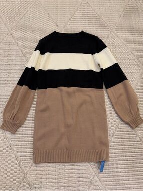 Cupshe Striped Ribbed Sweater Dress - Large